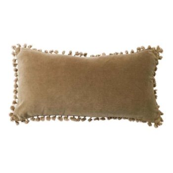 Velvet Knot Breakfast Cushion - Taupe