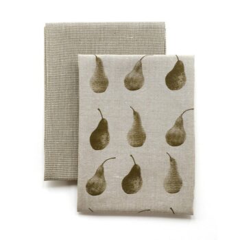 Pear Tea Towel Set Of 2 - Khaki