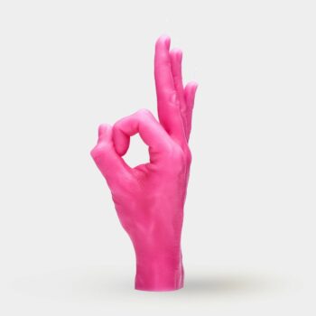 OK Hand Gesture Candle - Pink