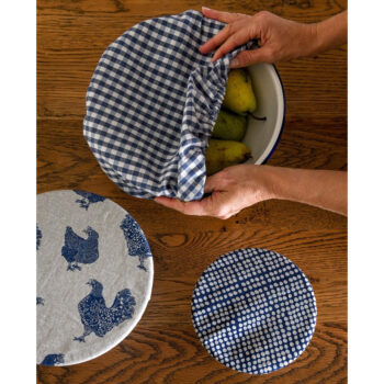 Speckled Gingham Food Covers Set of 3 - Blueberry
