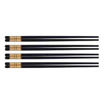 Alloy Chopsticks With Gold Trim - Set of 4