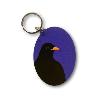 NZ Bird Wood Keytag - Blackbird