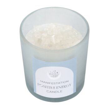 Manifestation Positive Energy Candle - White Sage Clear Quartz Infused