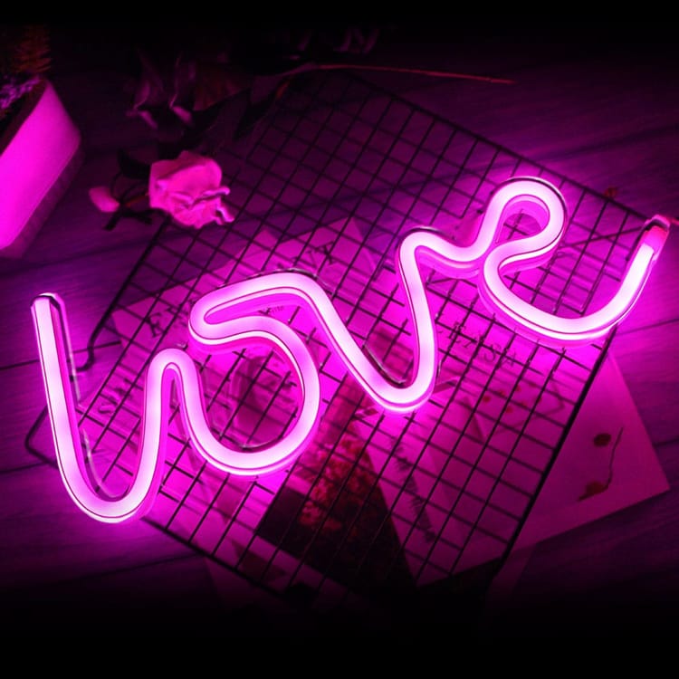 LED LOVE Neon Sign Light - Pink