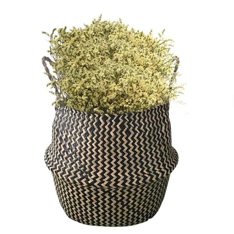 Seagrass Plant Storage Laundry Basket - Black