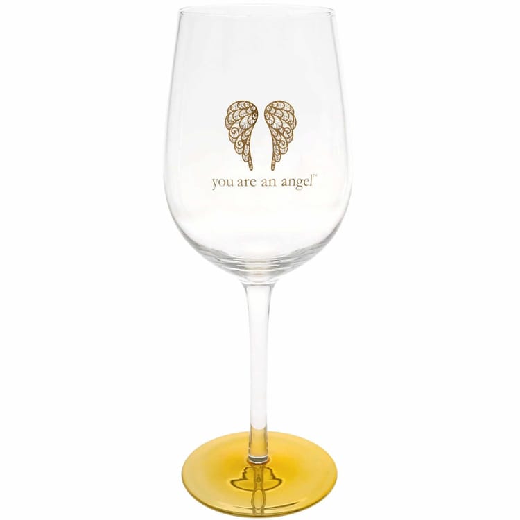 Wine Glass with Golden Foil Message – Always in My Heart