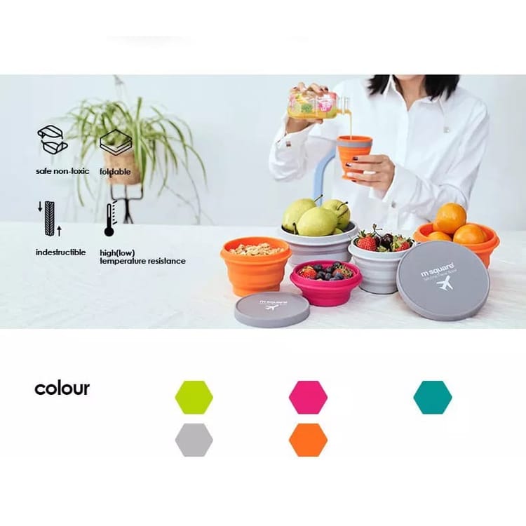 Portable Folding Silicone Traveller Cups And Bowls