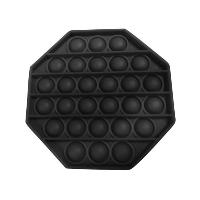 Push And Pop Bubble Fidget Toy - Octagon Black