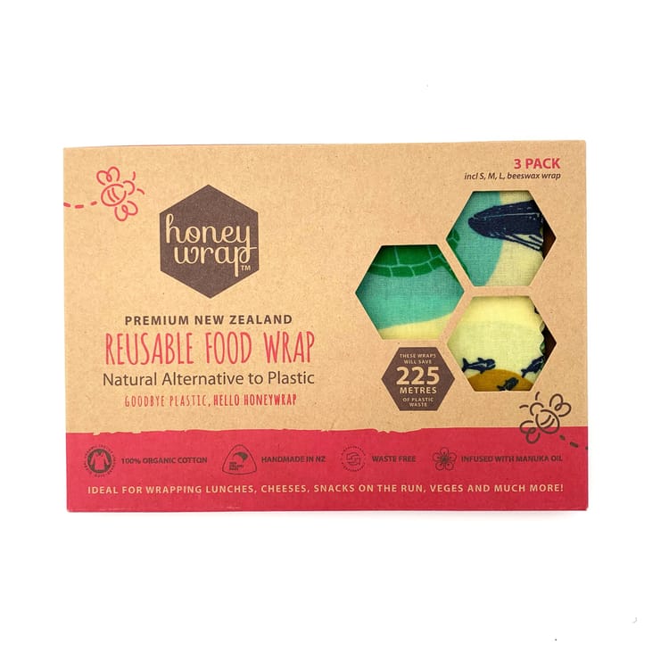 Reusable Beeswax Food Wrap - Three Pack (Small, Medium and Large)