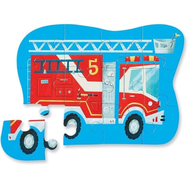 Mini Shaped Puzzle 12pc - Fire Truck