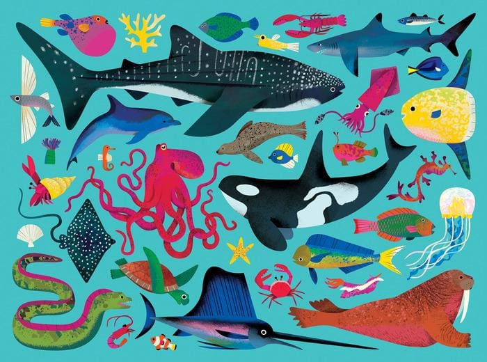 500pc Family Puzzle - Sea Animals