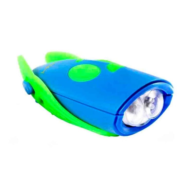 Mini Hornit Bike/Scooter Light and Horn - Green/Blue