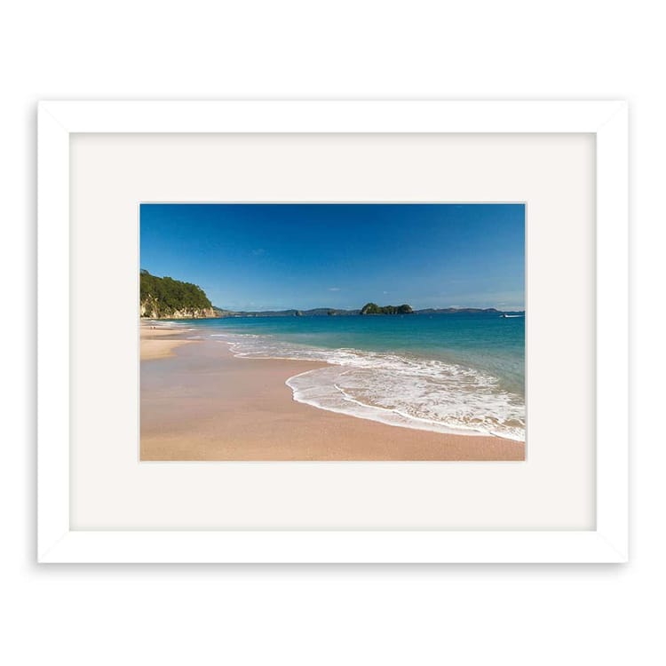 Hahei Beach Photographic Print - Framed - White