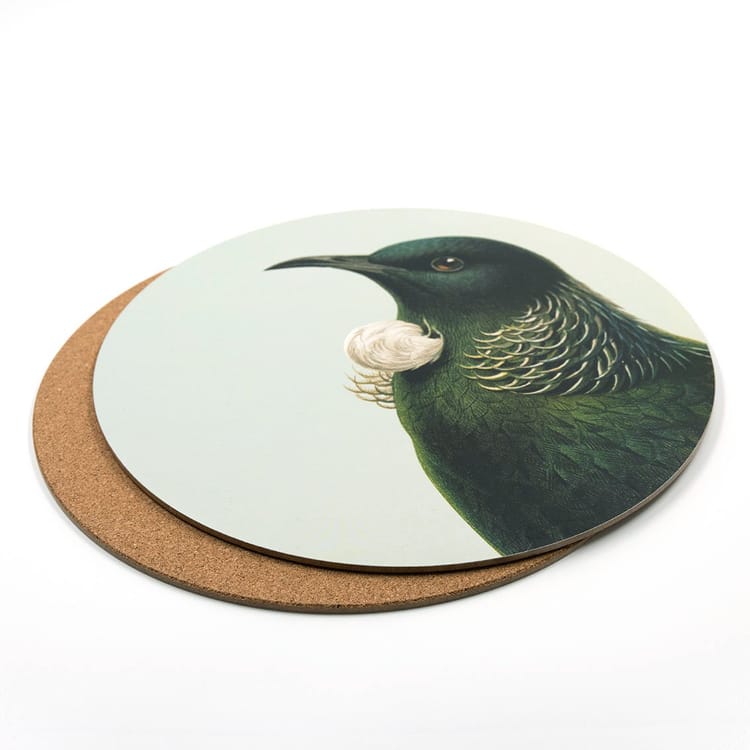 NZ Native Bird Placemat Pack of 2 - Hushed Green Tui