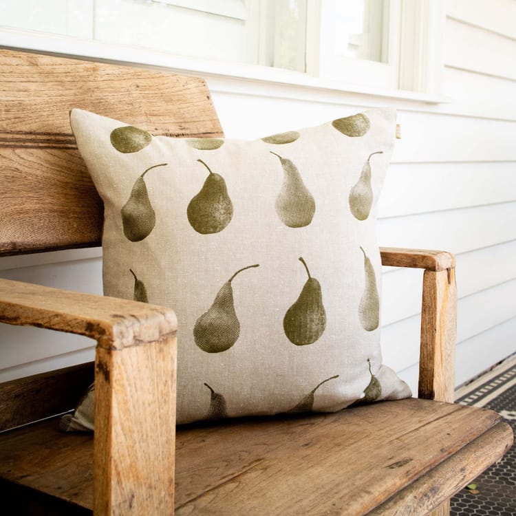 Pear Cushion 45x45cm - Khaki Green