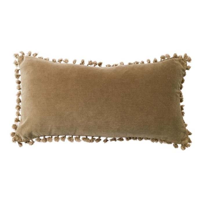 Velvet Knot Breakfast Cushion - Taupe