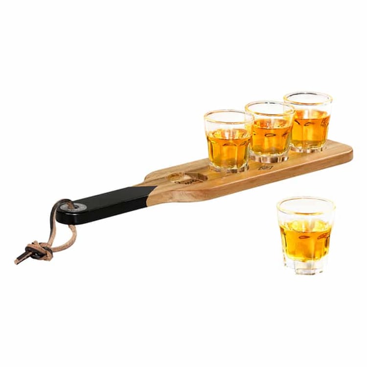 Serving Paddle & Shot Glasses