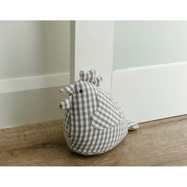 Henrietta Gingham Doorstop - Ash