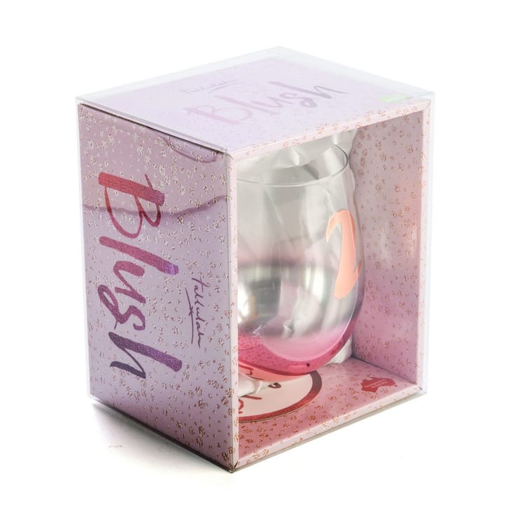 21st Birthday Blush Stemless Wine Glass