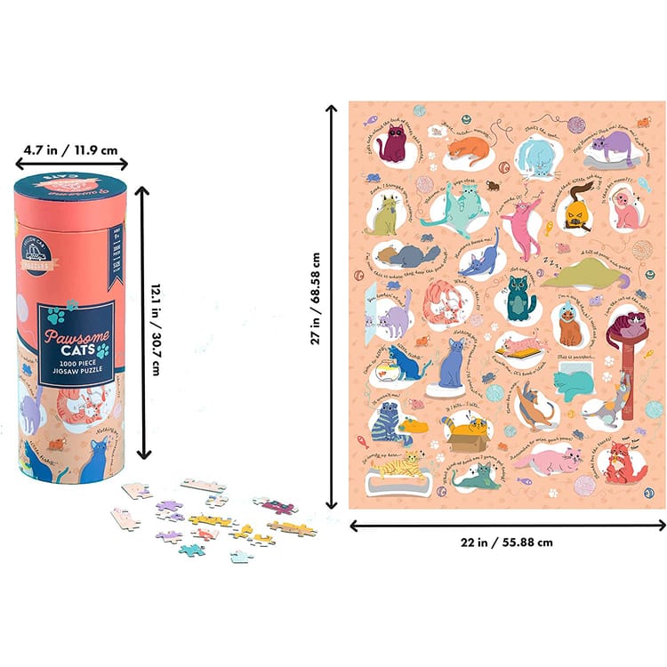 Pawsome Cats Cat Lovers 1000pc Jigsaw Puzzle