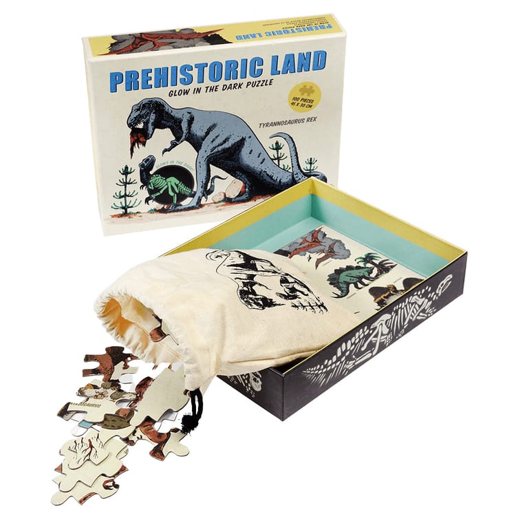 Prehistoric Land Glow In The Dark Jigsaw Puzzle (100 Pc)