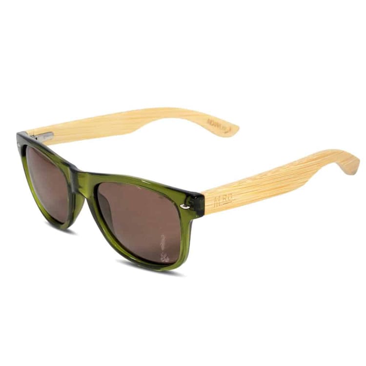50/50s Sunglasses with Wood Arms - Olive Green
