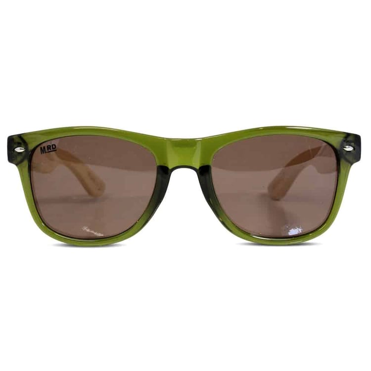 50/50s Sunglasses with Wood Arms - Olive Green