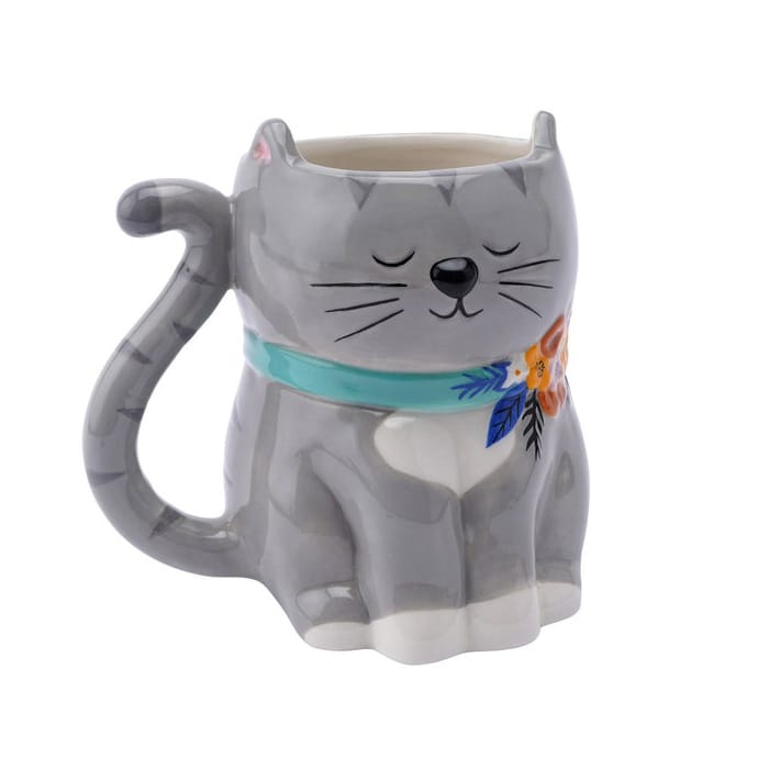 Kitten Snack Mug with Built In Biscuit Holder