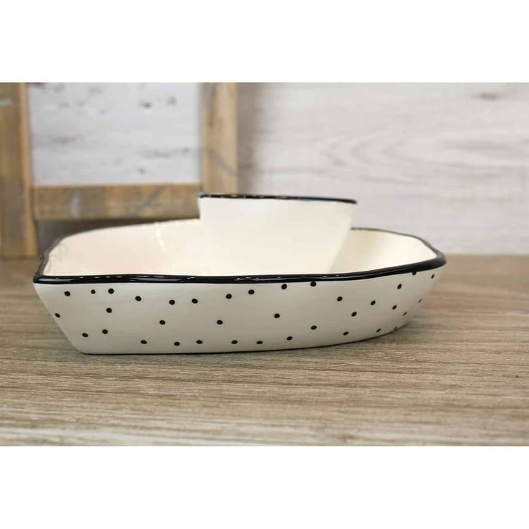 Heart Shaped Ceramic Snack Serving Dish