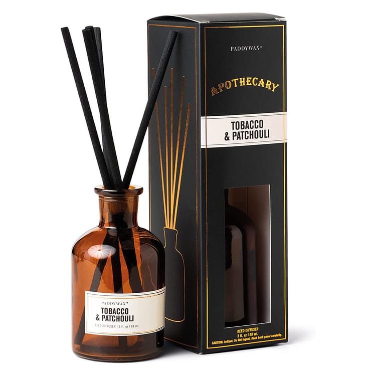 Apothecary Amber Glass Reed Diffuser - Tobacco & Patchouli