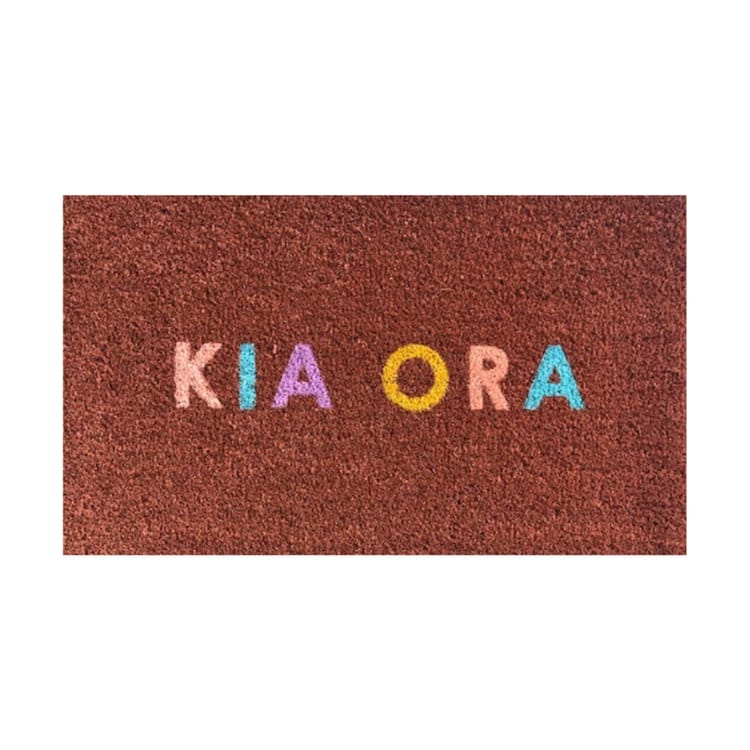Coir Doormat - Kia Ora Colours