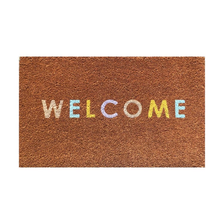 Coir Doormat - Welcome Colours