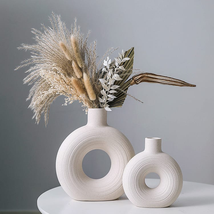 Circular Hollow Ceramic Vase - Small