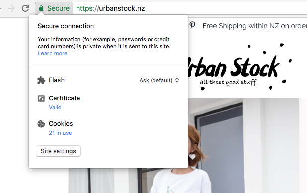 Payment and Security - Urban Stock is under https