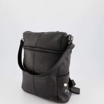 Vintage Leather Zip Top Backpack