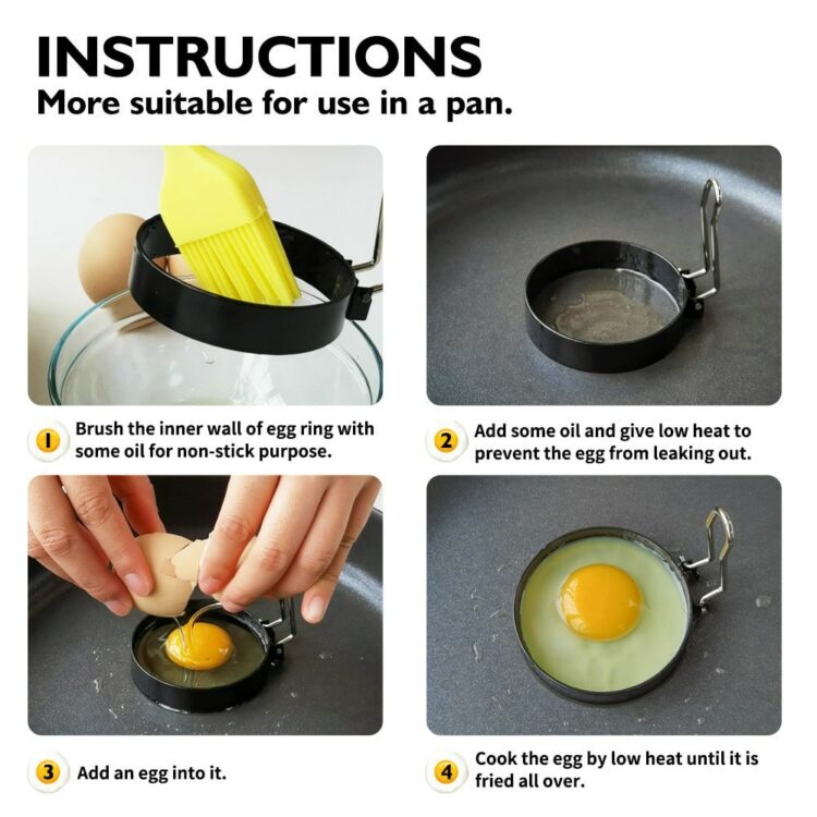 Professional Egg Fryer Ring - 4PC Pack