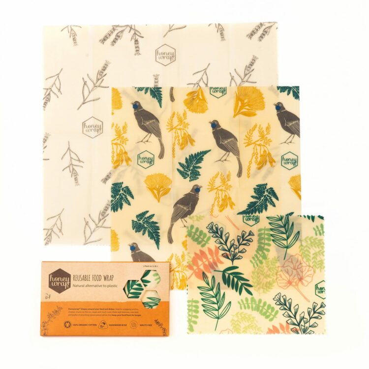 Reusable Beeswax Food Wrap - Three Pack (Small, Medium and Large)
