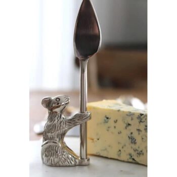 Cheese Knife with Standing Guard Mouse Holder