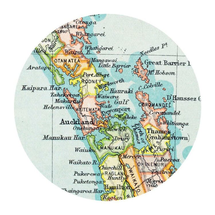 Vintage Map of Auckland Placemats Pack of 2
