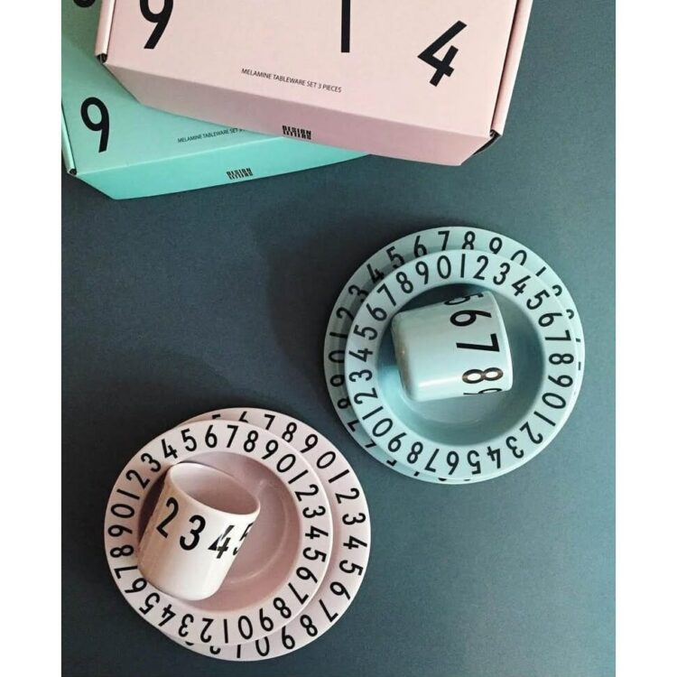 Numbers Tableware Gift Set - Pink