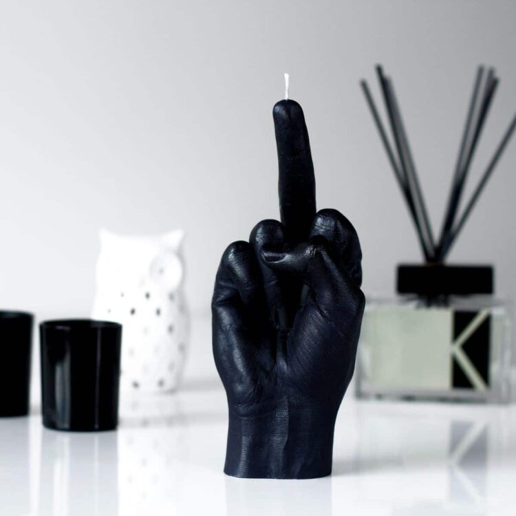 F*ck You Hand Gesture Candle - Black