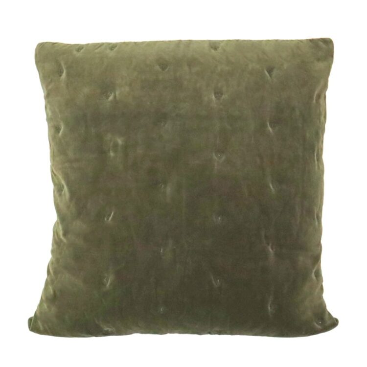 Mason Bee Velvet Cushion 60cm - Olive Green