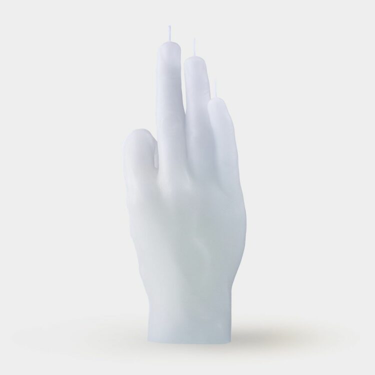 OK Hand Gesture Candle - White