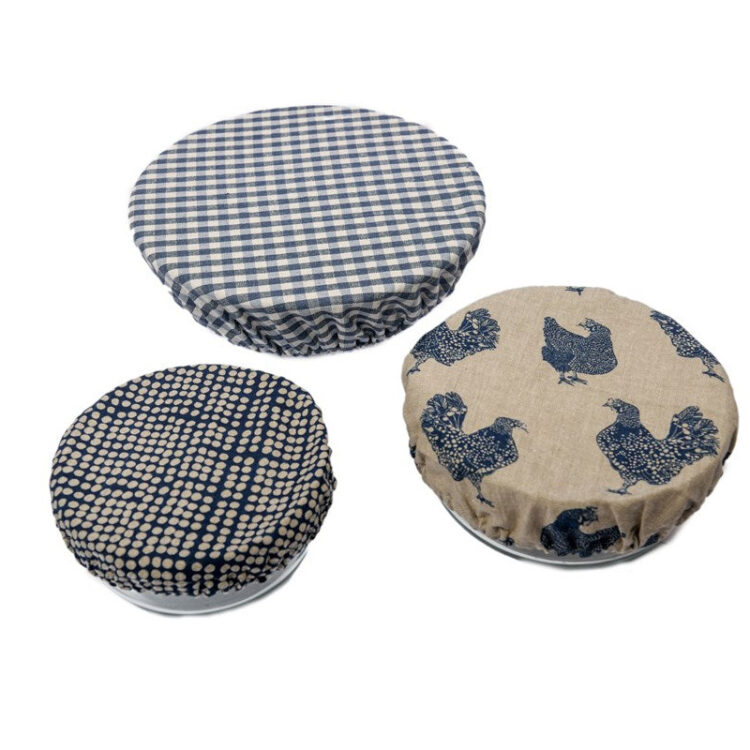 Speckled Gingham Food Covers Set of 3 - Blueberry