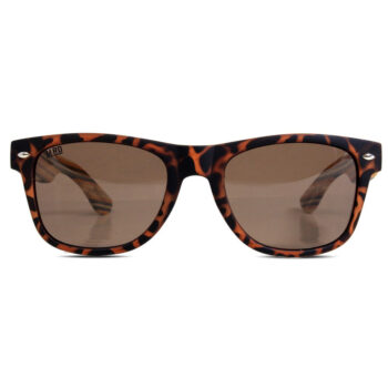 50/50s Sunglasses w/ Striped Wood Arms - Tortoise