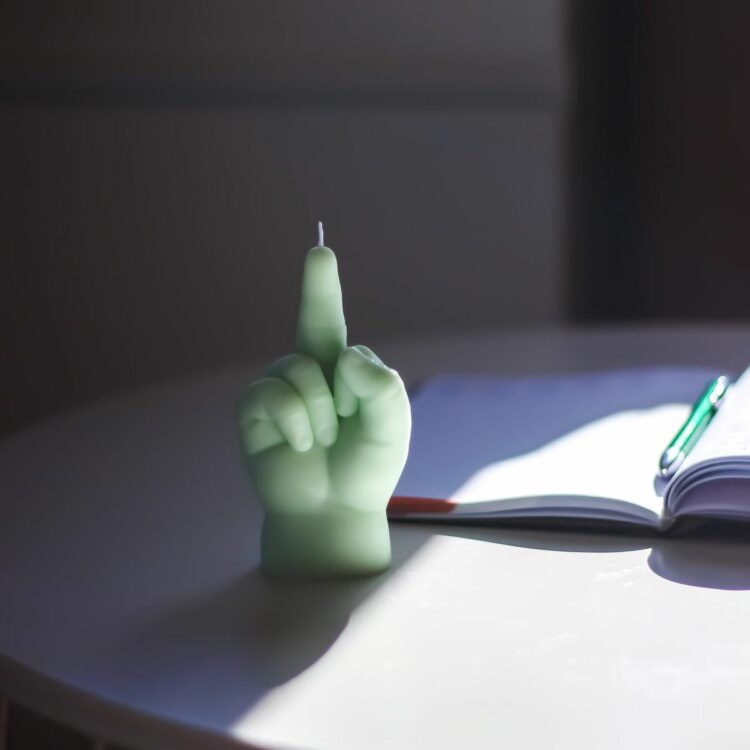 Baby Hand Candle - F*ck You - Pastel Green