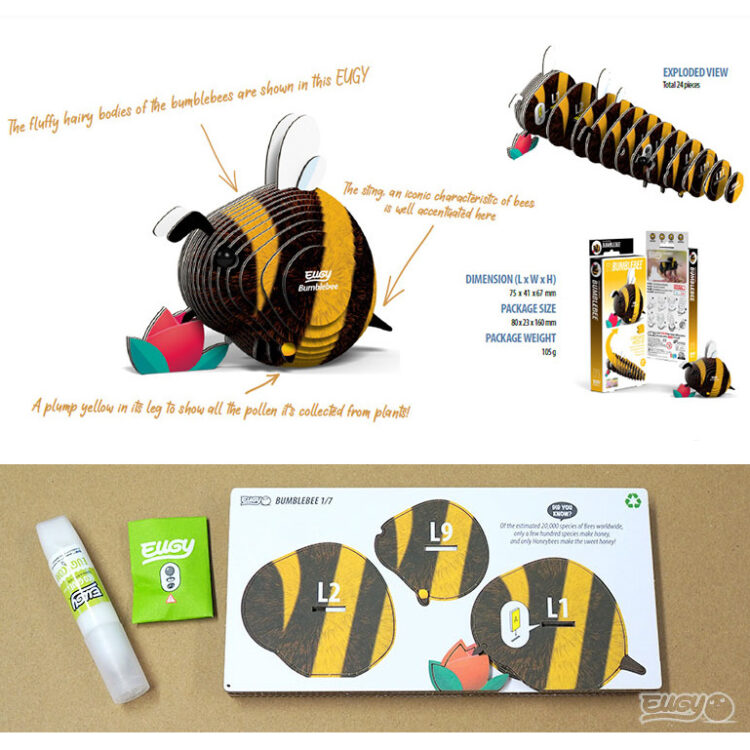 Eugy 3D Cardboard Puzzle - Bumblebee