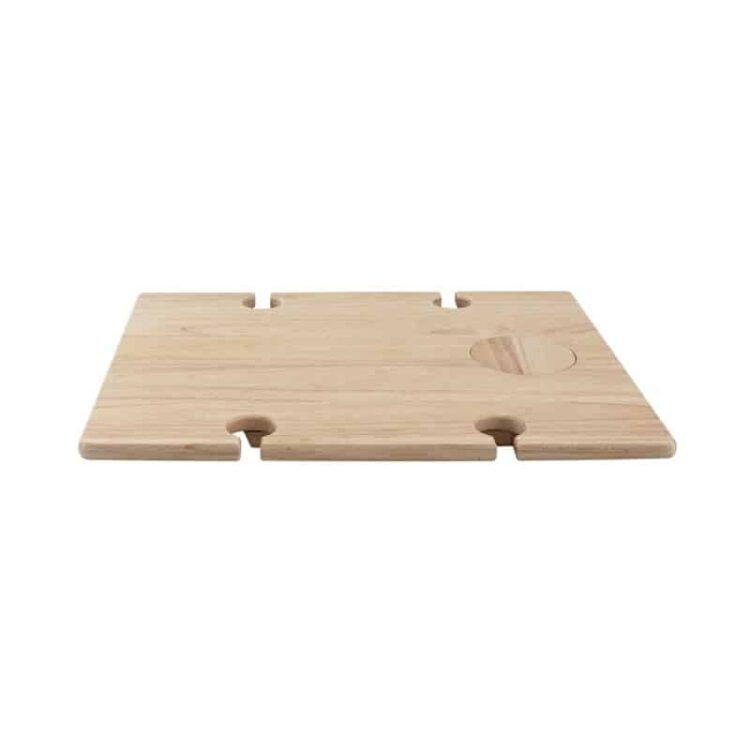 Portable Folding Cheese and Wine Picnic Table - Rubberwood