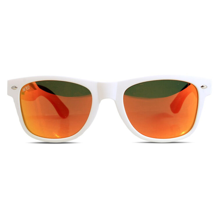 50/50s Sunglasses with Reflective Lens - White