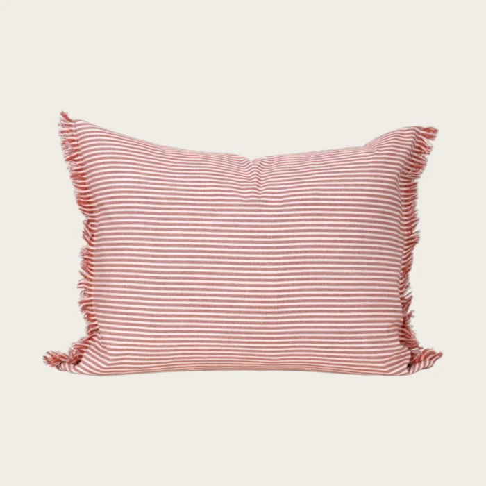 Abby Stripe Recycled Cotton Cushion 40x50cm – Terracotta
